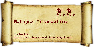 Matajsz Mirandolina névjegykártya